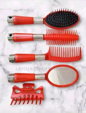 Hair Brush Hand Mirror Hair Band Comb Set of 5 PCS