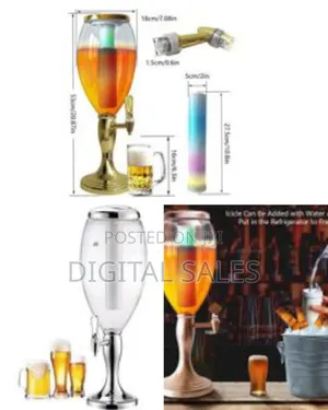 3l Beer Tower Dispenser, Tabletop Beer Tower With Led Lights,Tap