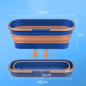 Large Flat Foldable Cleaning Bucket With Mop