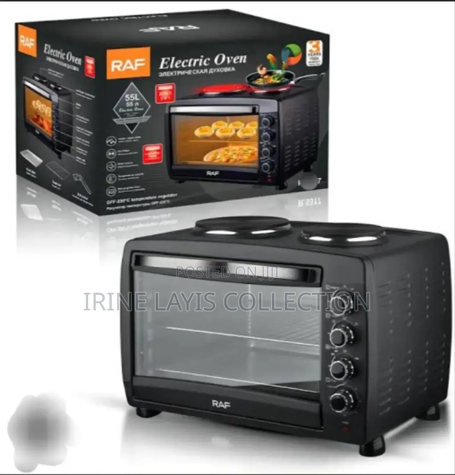 Raf 45l Electric Oven With Two Hotplates.