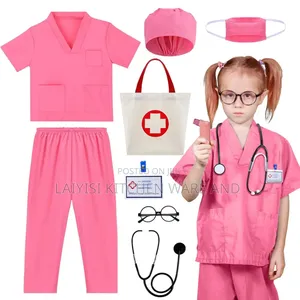 Kids Doctor Costume,Child Role Play Set,Halloween Cosplay Party, 3-7