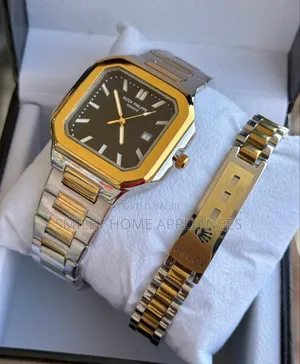 Patek Philippe Geneva Men's Wrist Time Piece With Rolex Bracelet