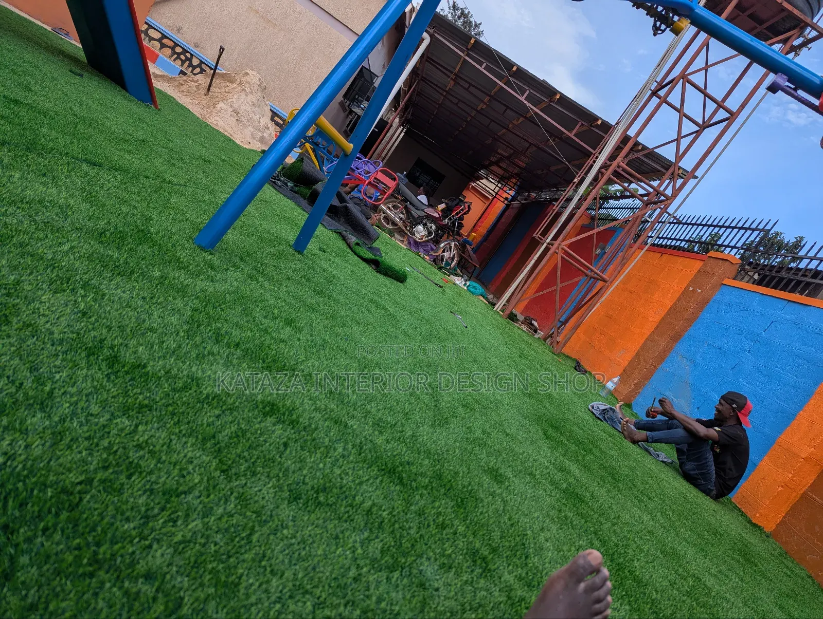 Playing Kid's Grass Carpet for School Use