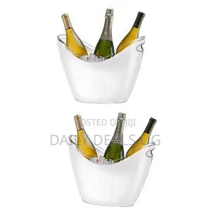 Co-Rect Acrylic 6 Bottle Champagne,Wine Ice Bucket, White