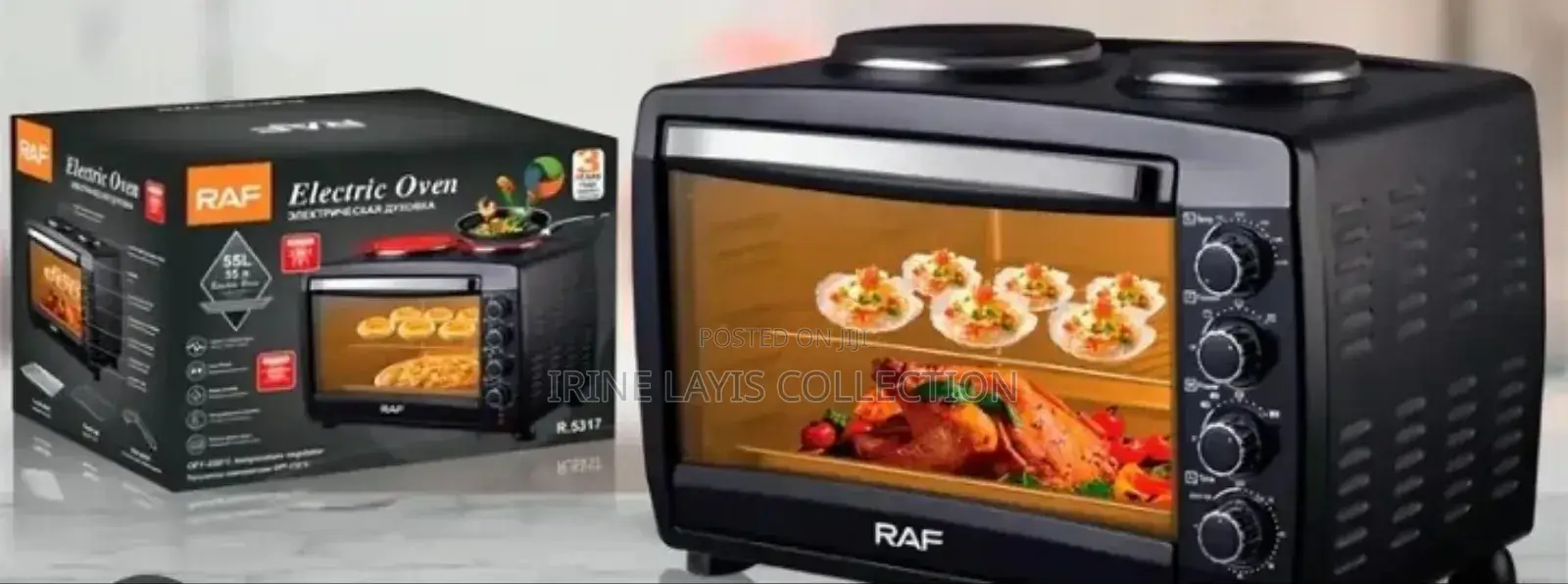Raf 45l Electric Oven With Two Hotplates.