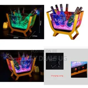 Creative Bar Luminous Ice Bucket Led Light Charging Transparent Acryli