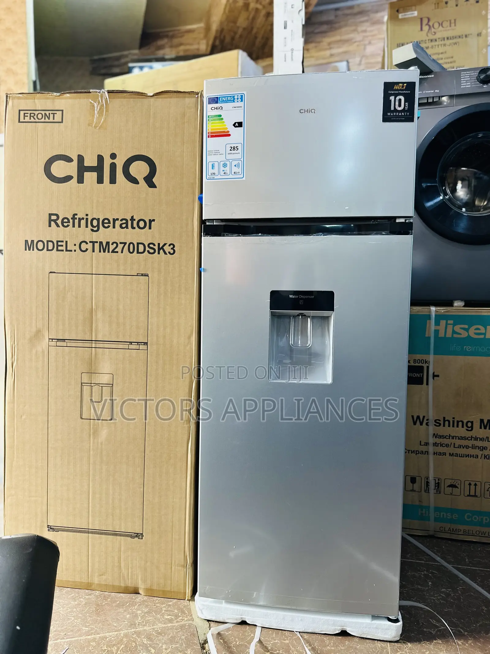 270 Liters Chiq Double Door Fridge