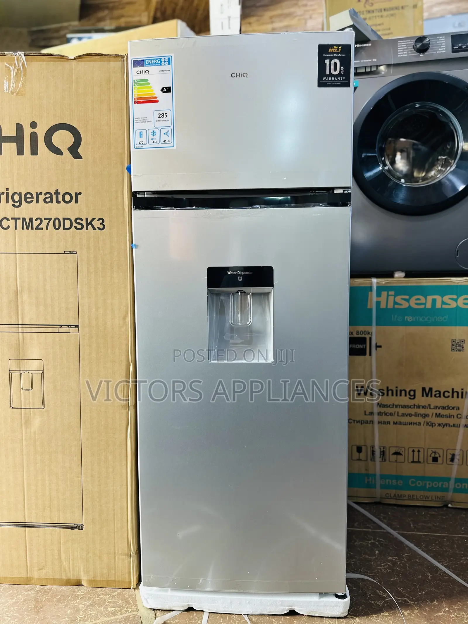 Chiq Fridge 270l With Water Dispenser