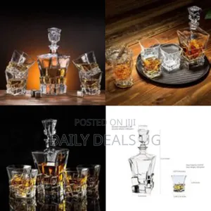 Premium Crystal Clear 7pcs Bar Set, 1 Decanter Bottle(850ml)