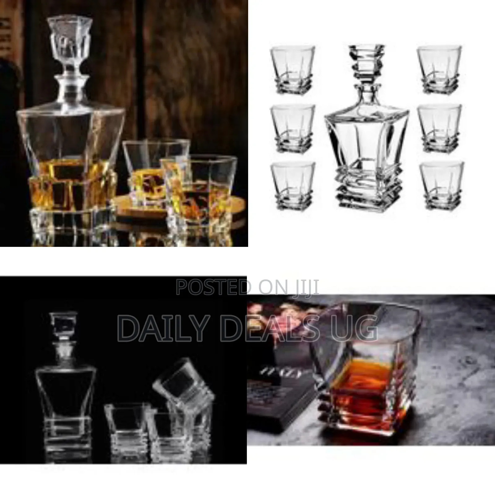 Premium Crystal Clear 7pcs Bar Set, 1 Decanter Bottle(850ml)