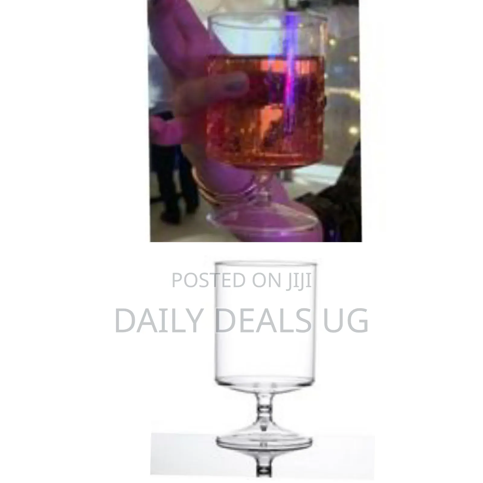 Set of 6 Plain Glasses All Purpose Water Goblet Cups 250ml