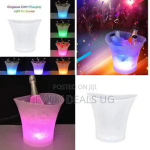 Ice Bucket,5l Large Capacity Wine Cooler 6 Color Led Ce Bucket Water