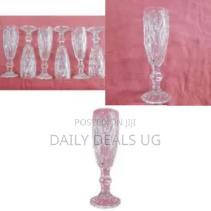 6 Pieces of Long Diamond Design Wine Glasses-Colorless