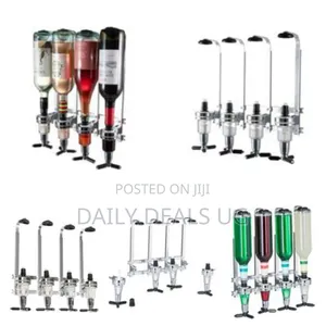 4 Bottles Beverage Bar Butler Drink Shot Tapper Dispenser Wall Mount