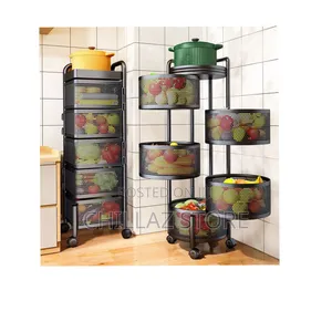 Multi Layer Rotating Kitchen Storage Rack.