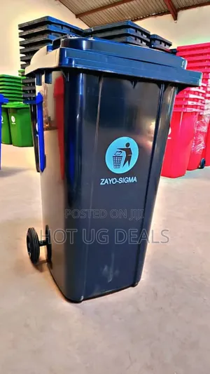 Outdoor 240l Plastic Waste Bin- Standard Household Size - Black