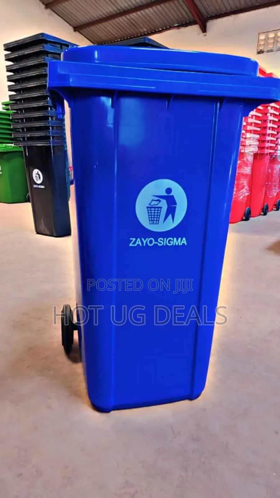 Outdoor 240l Plastic Waste Bin- Heavy Duty - Blue