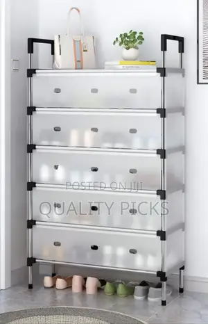 Multi Layer Shoe Rack With Covers Colored.