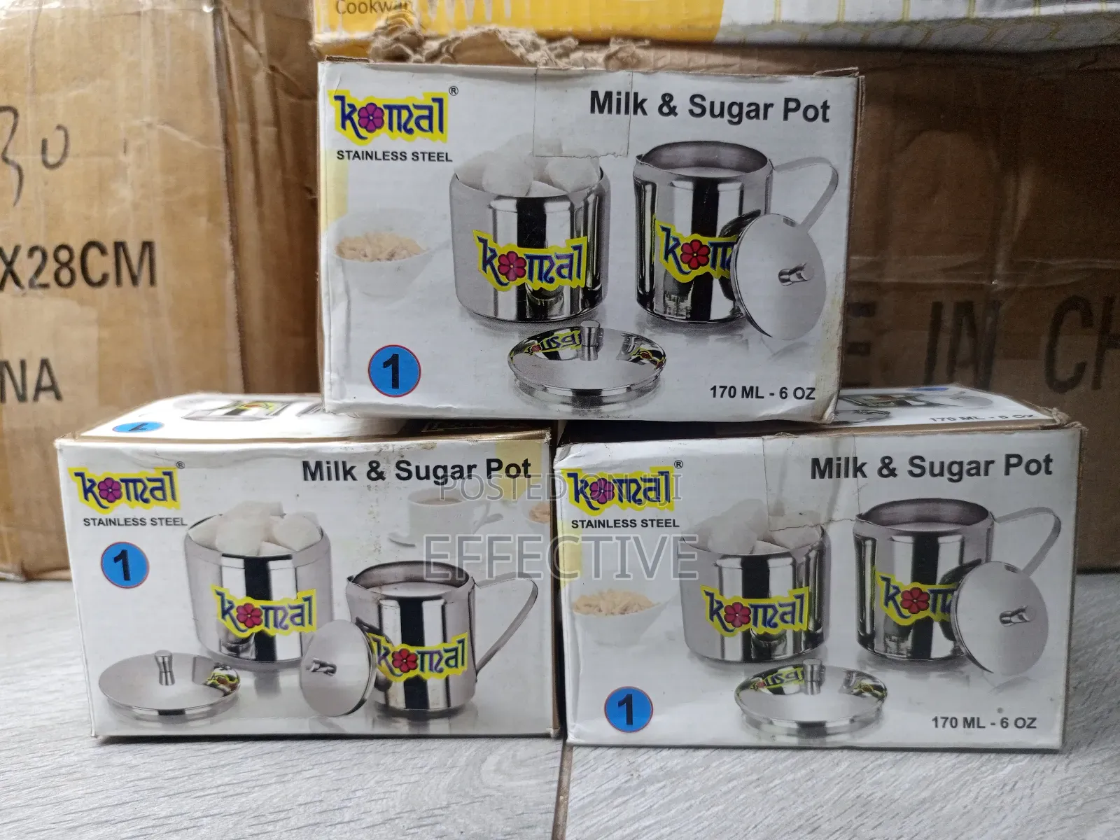Komal Stainless Steel Milk Sugar Pot Set