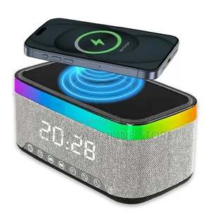 Bluetooth Wireless Charging Speaker With Digital Clock