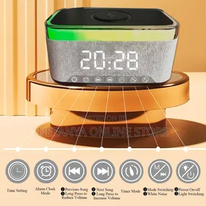 Bluetooth Wireless Charging Speaker With Digital Clock