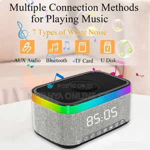 Bluetooth Wireless Charging Speaker With Digital Clock