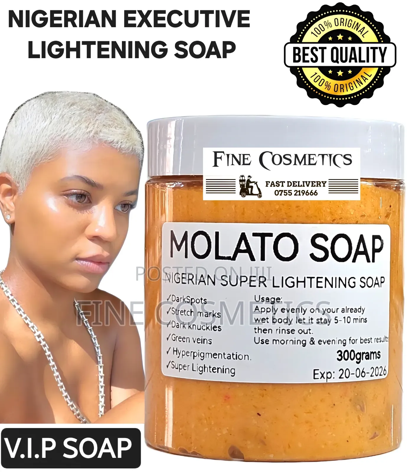Executive Molato Soap, Vip Nigerian Super Lightening Darkspots Remover