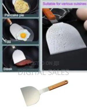 Pizza Cookie Steak Stainless Steel Spatula Set With Wooden Handle