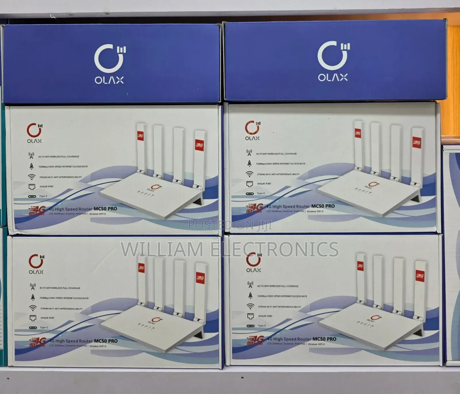 Olax Sim Card Router Mc50 Pro 4 Ian Ports and 4 Antennas