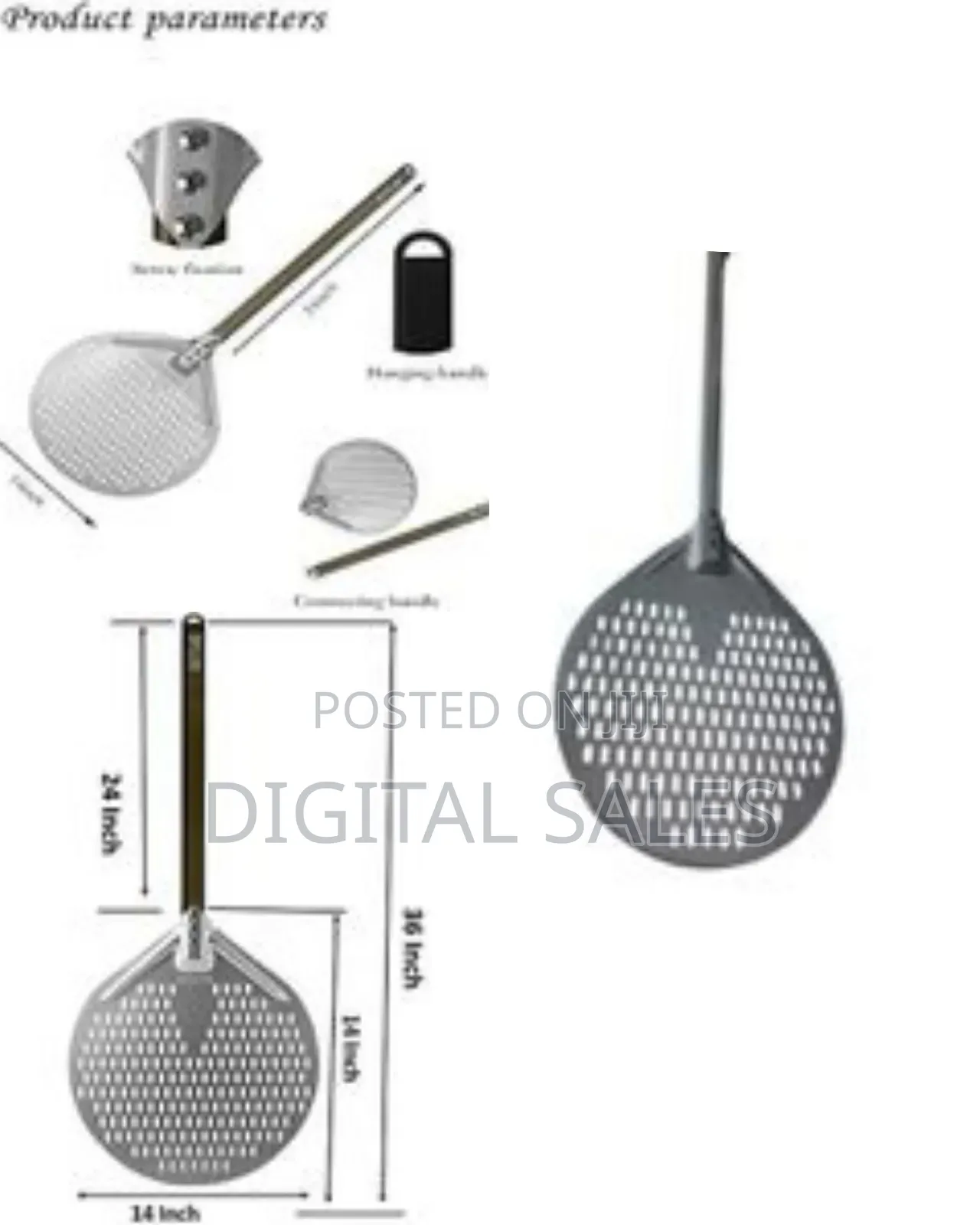 14 Inch by Akylar - Perforated Pizza Spatula