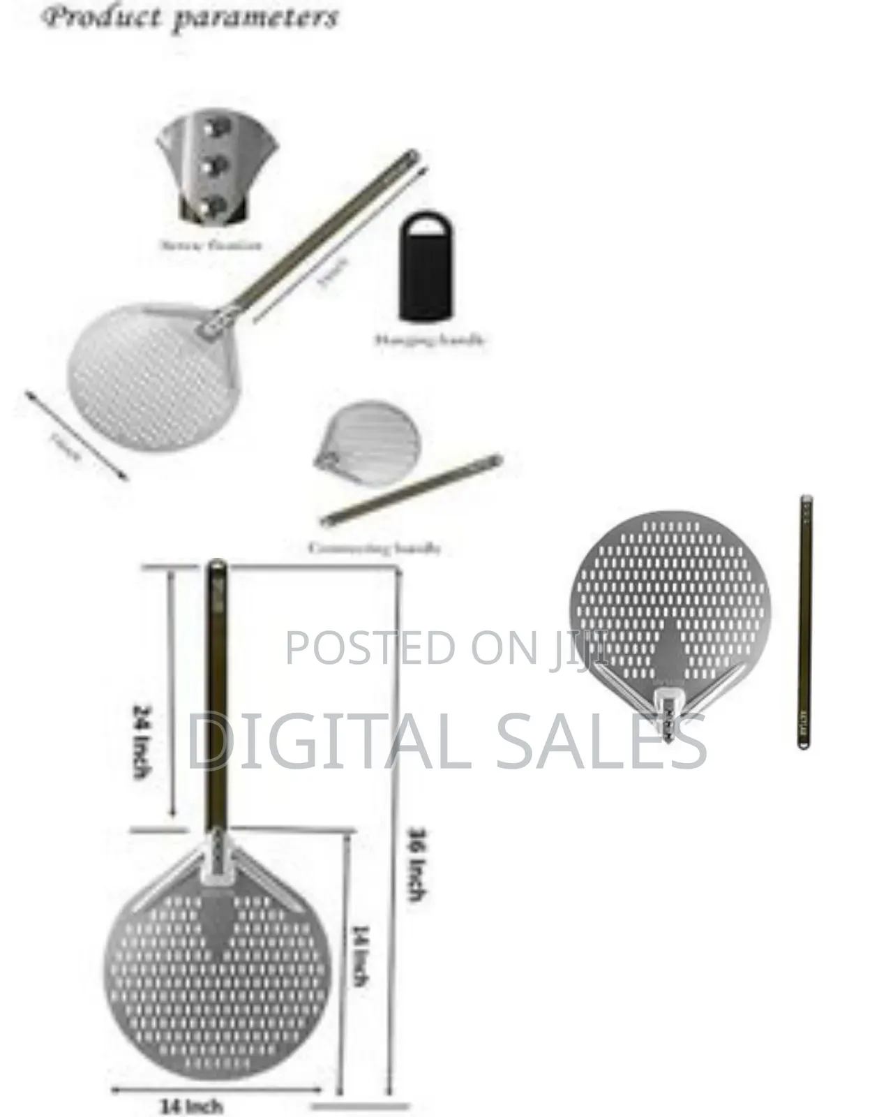 14 Inch by Akylar - Perforated Pizza Spatula