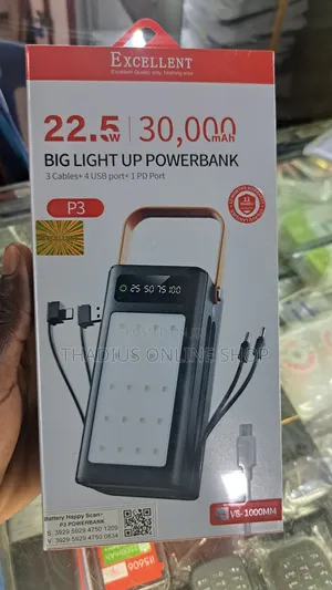 Excellent Power Bank 30000mah With Big Light