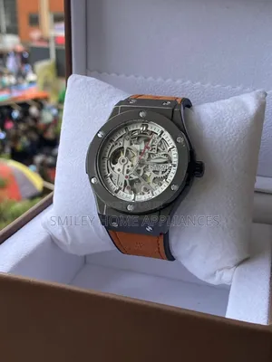 Hublot Geneve Men's Original Wrist Time Piece With Genuine Leather