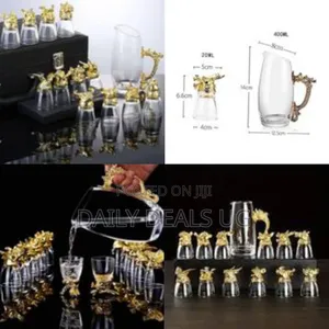 Wine Carafe Twelve Zodiac Signs Tumblers Glasses and 2 Whisky