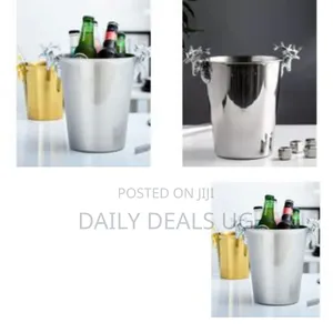 5l Champagne Wine Ice Bucket Stainless Steel With Deer Head Handles