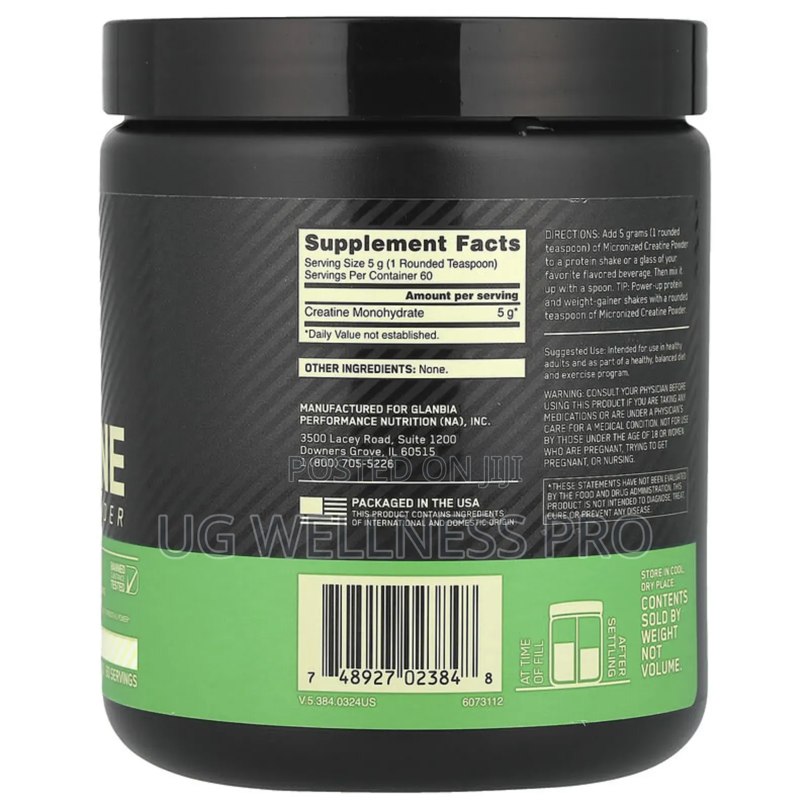 Optimum Nutrition, Micronized Creatine Powder, Unflavored, 300g 60 Ser