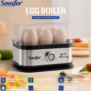 Sonifer Sf-1510 Mini Electric Egg Cooker, a Fast 6-Egg Steamer Boiler