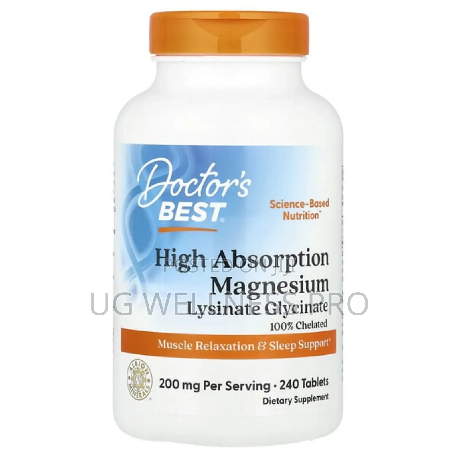 High Absorption Magnesium Glycinate , 200 Mg, 240 Tablets