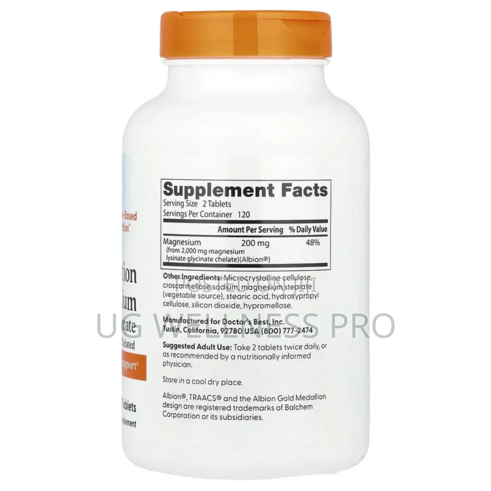 High Absorption Magnesium Glycinate , 200 Mg, 240 Tablets