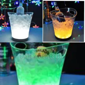 5l Led Ice Bucket Color Changing Plastic Champagne Wine Ice- Clear
