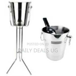Outdoor Stainless Steel Champaign,Wine Ice Bucket With Stand,Silver