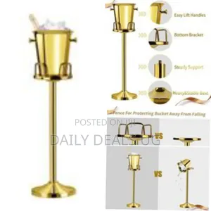 Wine Champagne Ice Bucket Stand Rack Without the Bucket-Gold