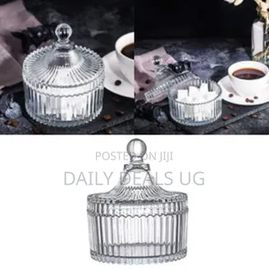 Lined Glass Sugar Bowl- Colorless