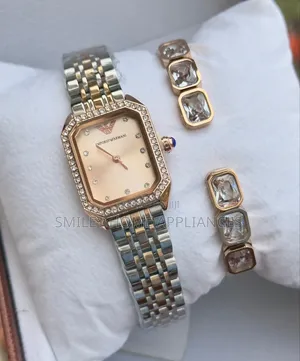 Rose Gold Face Emporio Armani Women's Wrist Analog Wrist Time Piece