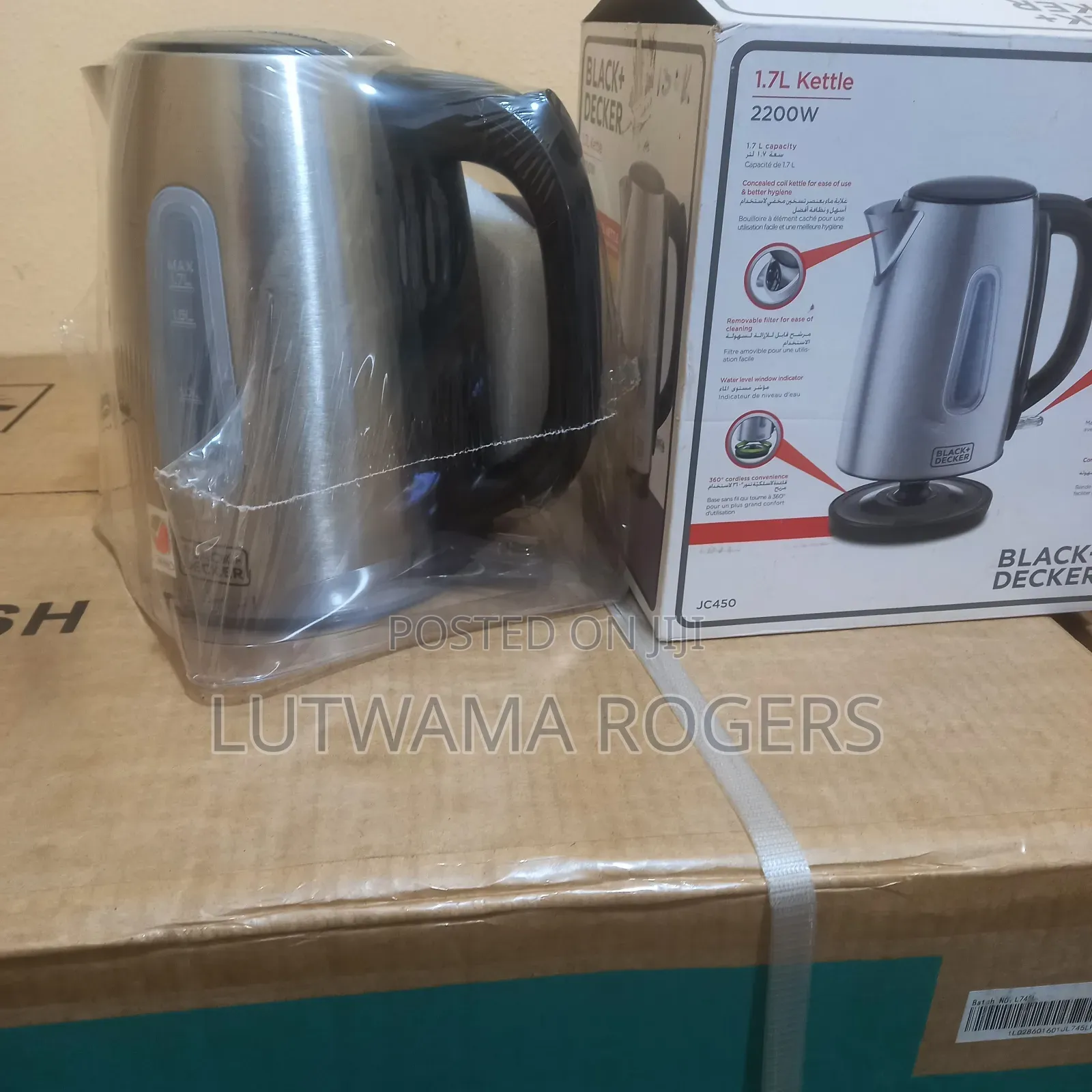 Black Decker Kettle 1.7ltrs