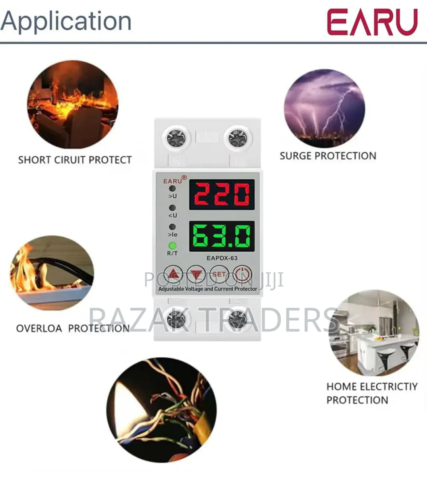 Electric Voltage Protector 63a 230v | Adjustable Over Under
