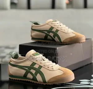 New Asics Onitsuka Tiger Mexico 66 Beige Grass Green Golf Sneakers