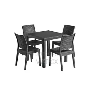 Elegant Four-seater Plastic Chair And Table Set