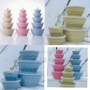 Salad Bowl Set With Lid, 5-Piece Plastic Mixing Bowl, Stackable Mixing