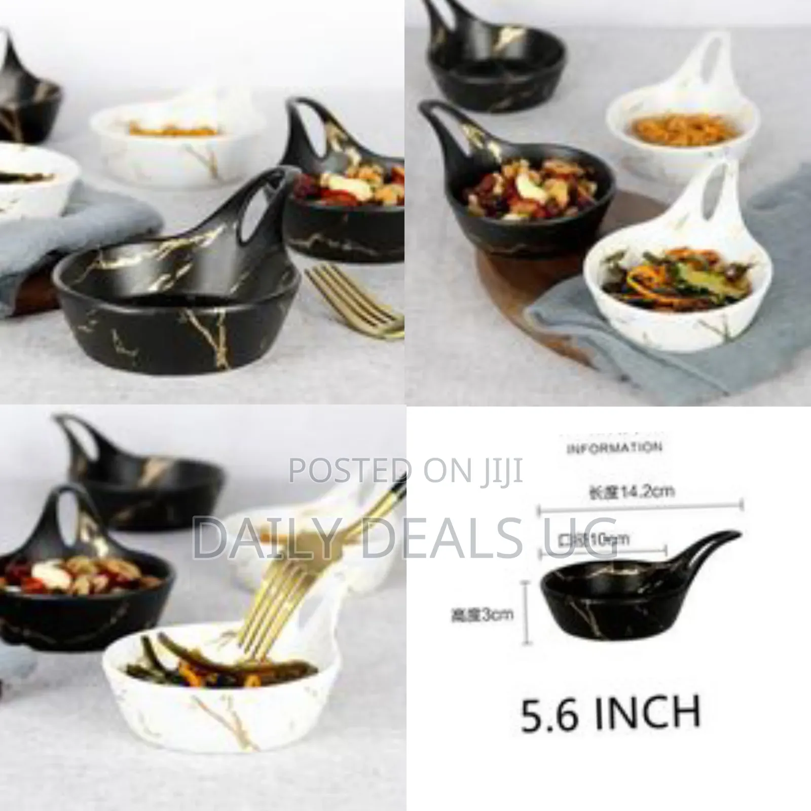 6 Piece of Ceramic Plate Small Round Dessert Salad Fruit Snack Bowl